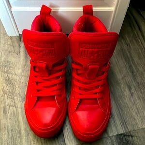 Red converse all star sneakers